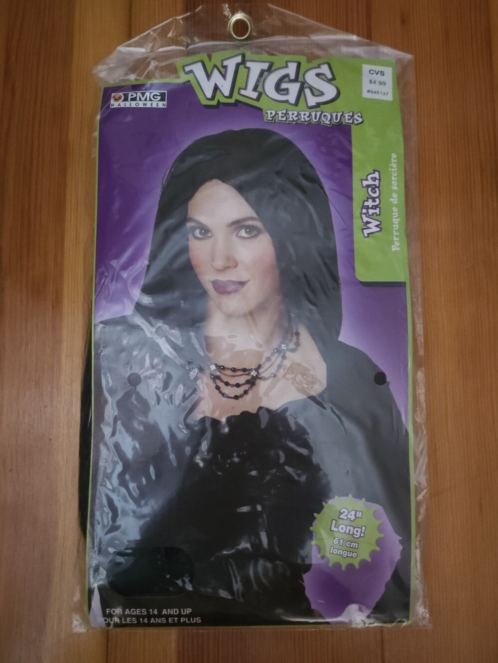 Set Of 2 Costume Wigs- Black & Blonde Hair.New In Packages